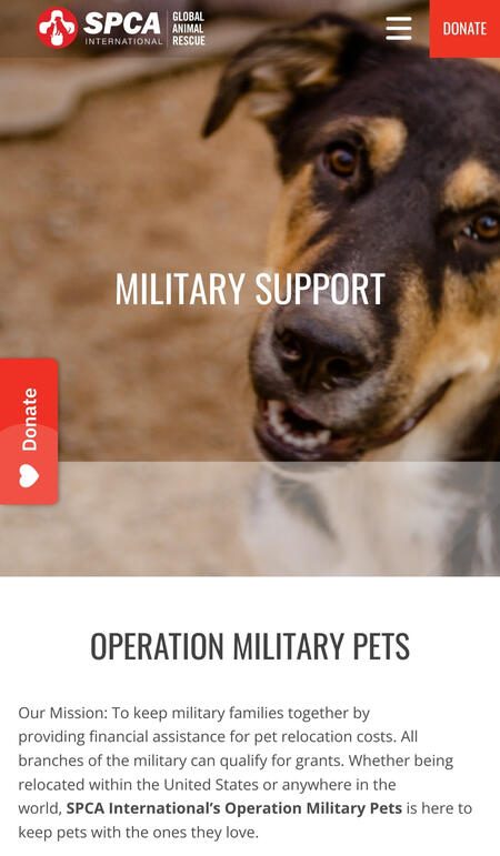 SPCA International’s Operation Military Pets